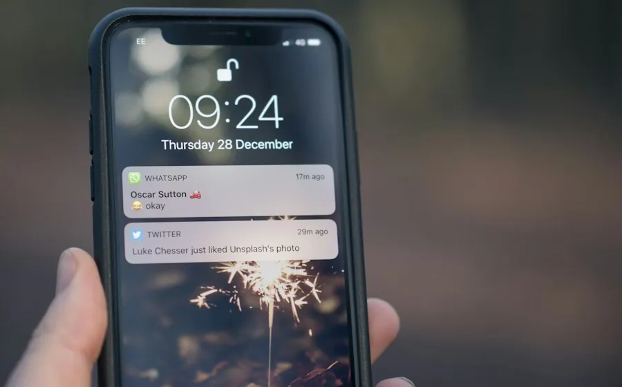 A phone lock screen showing new message notifications